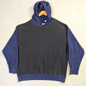 Levi's Thermal Relaxed Hoodie Men's XL Black Blue Retro Minimalist